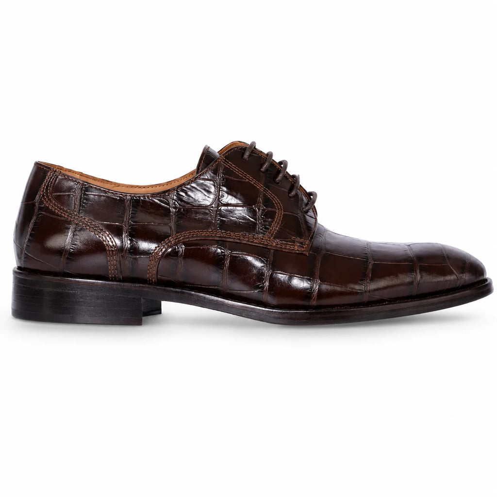 Men’s Carli brown genuine leather formal Oxford shoe — side view