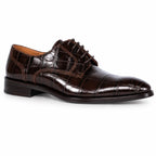 Men’s Carli brown genuine leather formal Oxford shoe — toe out view