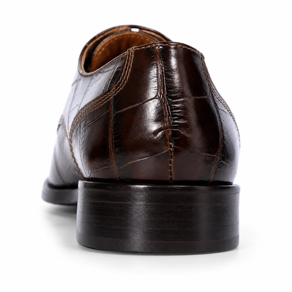 Men’s Carli brown genuine leather formal Oxford shoe — heel