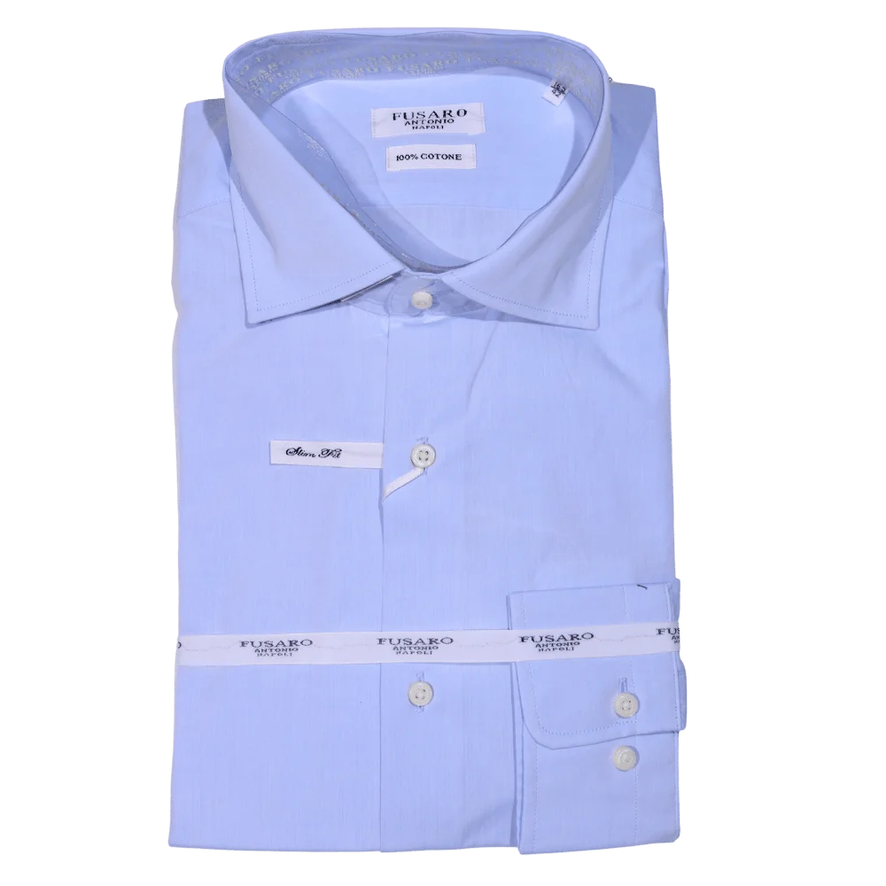 Men's Fusaro Long Sleeve Formal Shirt in Blue (16013) available in-store, 337 Monty Naicker Street, Durban CBD or online at Omar's Tailors & Outfitters online store.   A men's fashion curation for South African men - established in 1911.