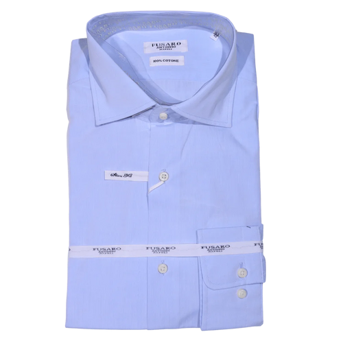 Men's Fusaro Long Sleeve Formal Shirt in Blue (16013) available in-store, 337 Monty Naicker Street, Durban CBD or online at Omar's Tailors & Outfitters online store.   A men's fashion curation for South African men - established in 1911.