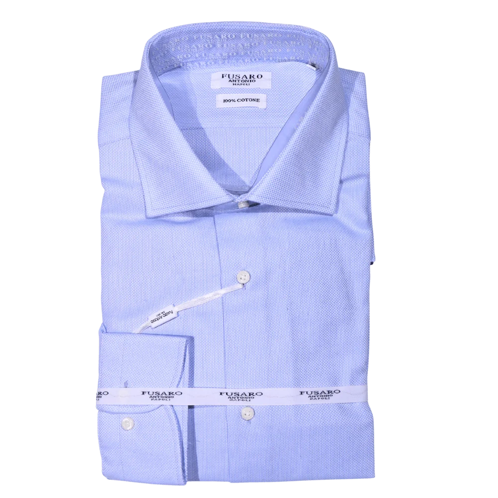 Men's Fusaro Long Sleeve Formal Shirt in Blue (17009) available in-store, 337 Monty Naicker Street, Durban CBD or online at Omar's Tailors & Outfitters online store.   A men's fashion curation for South African men - established in 1911.