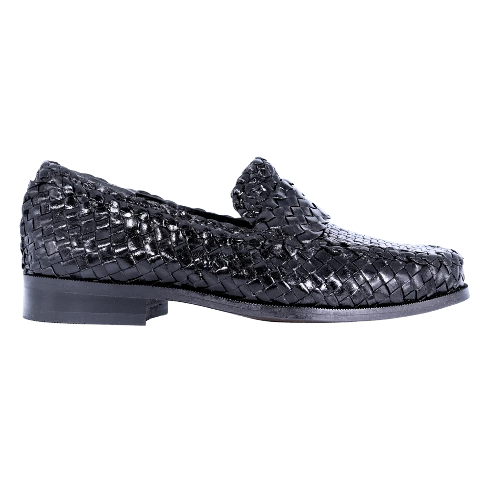 Men's Ferradini Formal Weave Slip-on in Black (1656) -  Formal Loafer/Slip-on Shoe available in-store, 337 Monty Naicker Street, Durban CBD or online at Omar's Tailors & Outfitters online store.   A men's fashion curation for South African men - established in 1911.