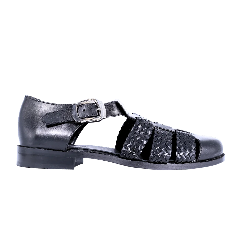 Men's Ferradini Formal Weave Sandal in Black (1658) -  Formal Loafer/Slip-on Shoe available in-store, 337 Monty Naicker Street, Durban CBD or online at Omar's Tailors & Outfitters online store.   A men's fashion curation for South African men - established in 1911.