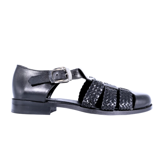 Men's Ferradini Formal Weave Sandal in Black (1658) -  Formal Loafer/Slip-on Shoe available in-store, 337 Monty Naicker Street, Durban CBD or online at Omar's Tailors & Outfitters online store.   A men's fashion curation for South African men - established in 1911.