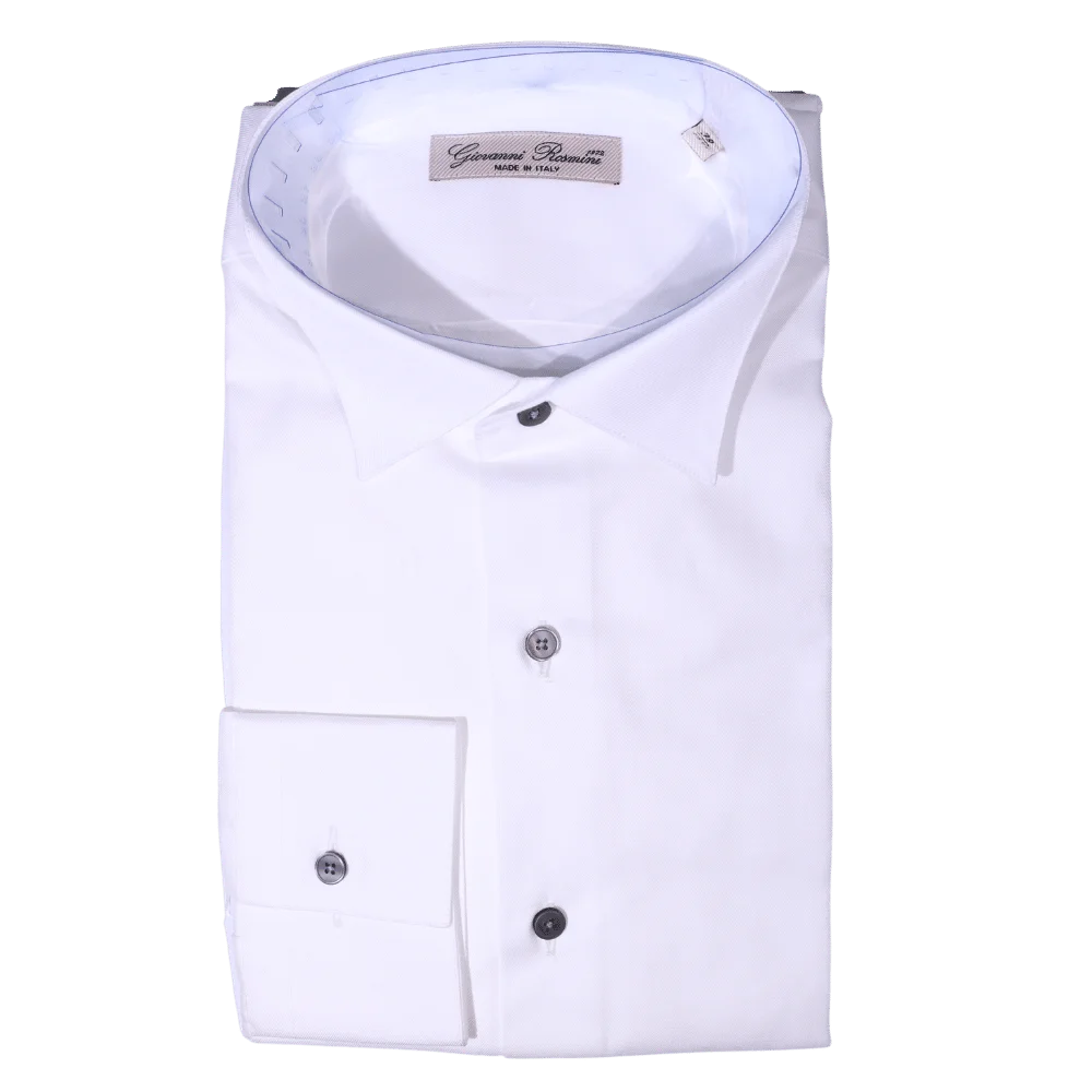 Men's Giovanni Rosmini Long Sleeve Formal Shirt in White (398) available in-store, 337 Monty Naicker Street, Durban CBD or online at Omar's Tailors & Outfitters online store.   A men's fashion curation for South African men - established in 1911.