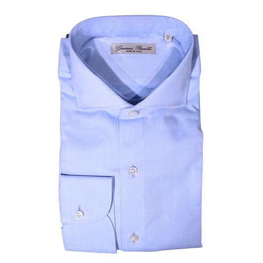 Men's Giovanni Rosmini Long Sleeve Formal Shirt in Blue (404C) available in-store, 337 Monty Naicker Street, Durban CBD or online at Omar's Tailors & Outfitters online store.   A men's fashion curation for South African men - established in 1911.