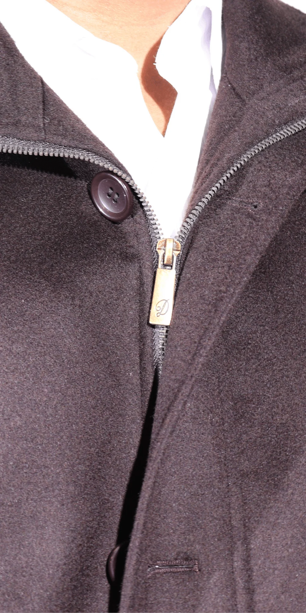 Men's Durburg Harry Cashmere & Wool Zip-up Jacket in Brown is available in-store, 337 Monty Naicker Street, Durban CBD or online at Omar's Tailors & Outfitters online store.   A men's fashion curation for South African men - established in 1911.