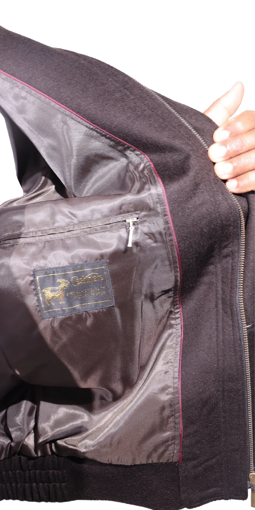 Men's Durburg Harry Cashmere & Wool Zip-up Jacket in Brown is available in-store, 337 Monty Naicker Street, Durban CBD or online at Omar's Tailors & Outfitters online store.   A men's fashion curation for South African men - established in 1911.