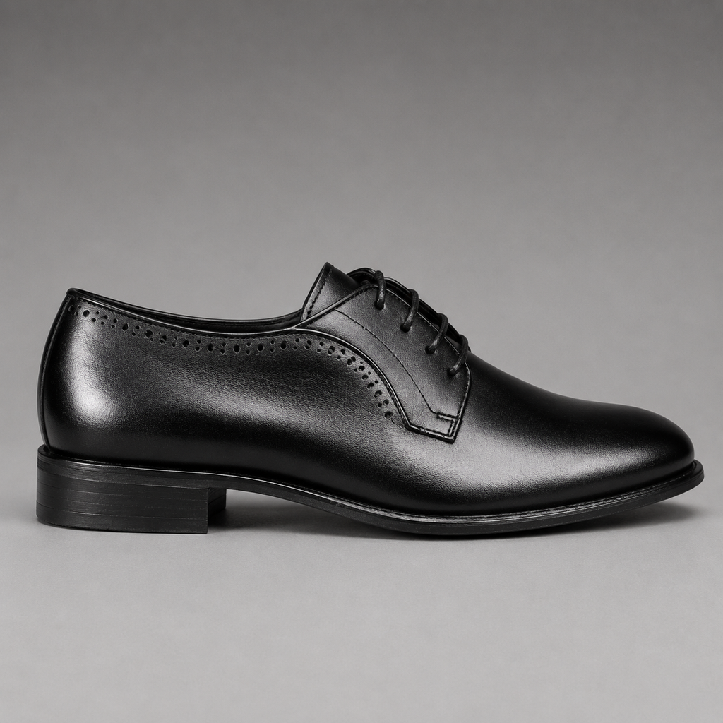 John Drake Black Lace-Up Derby
