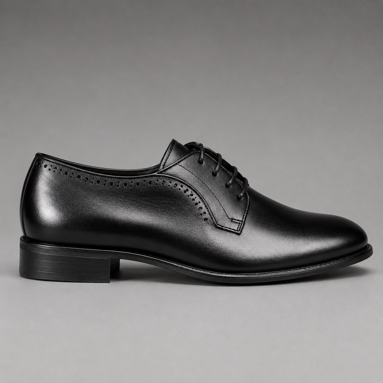 John Drake Black Lace-Up Derby