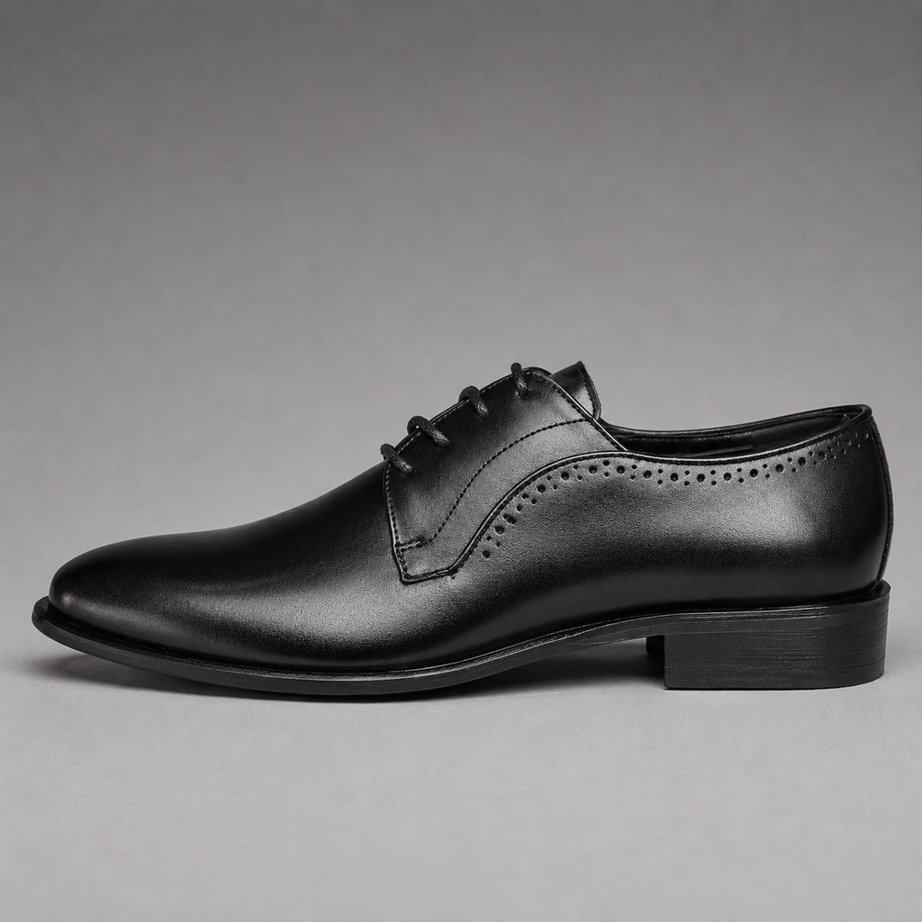 John Drake Black Lace-Up Derby