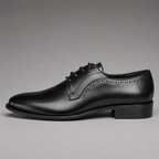 John Drake Black Lace-Up Derby