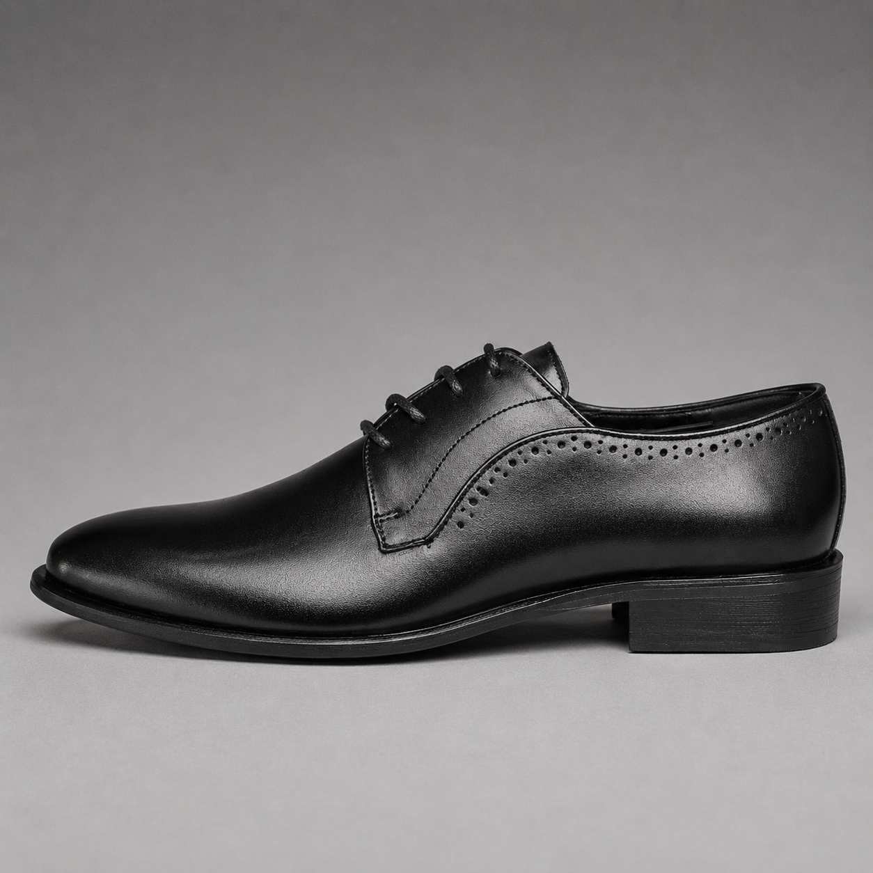 John Drake Black Lace-Up Derby