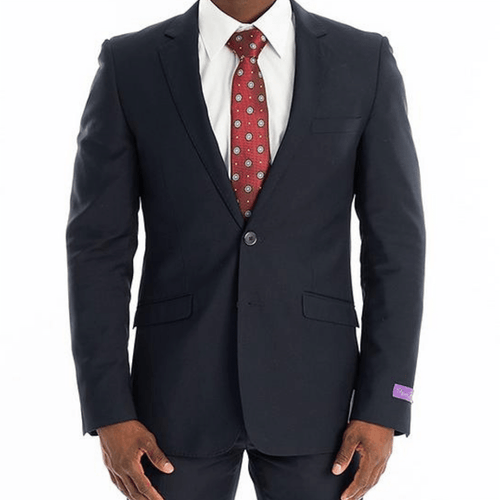 Marco Benetti Lehman Slim Fit Suit in Light Navy (3025). This sophisticated suit features a 2-button jacket with notch lapel, flap pockets, and pick stitch detail, paired with flat front trousers boasting jetted hip pockets and pick stitch detail. Crafted from 65% polyester and 35% viscose, the Lehman Suit offers a luxurious fit and feel, perfect for the modern gentleman. Shop in-store at 337 Monty Naicker Street, Durban or Online at www.omarstailors.com