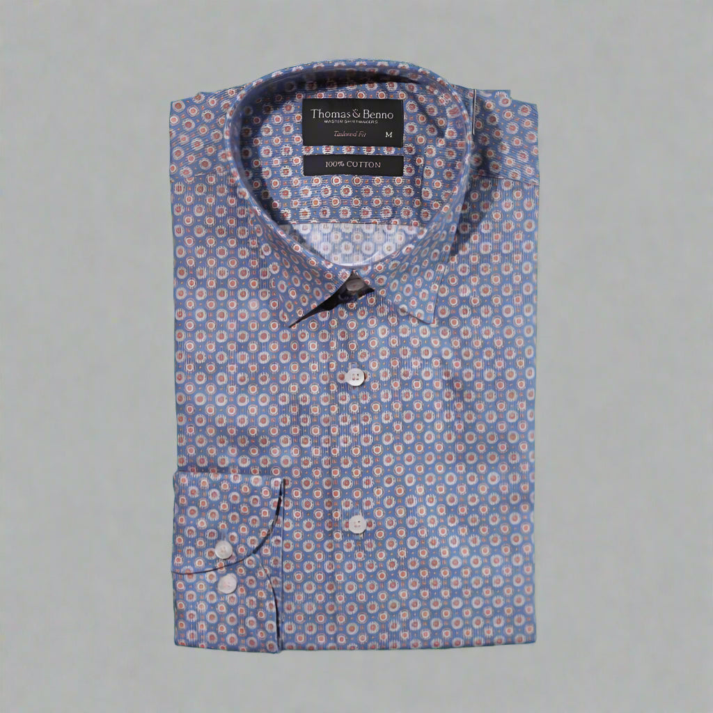 Men's 100% Cotton Thomas Benno Long Sleeve Formal Shirt in Blue (3363) available in-store, 337 Monty Naicker Street, Durban CBD or online at Omar's Tailors & Outfitters online store. 

A men's fashion curation for South African men, established in 1911.