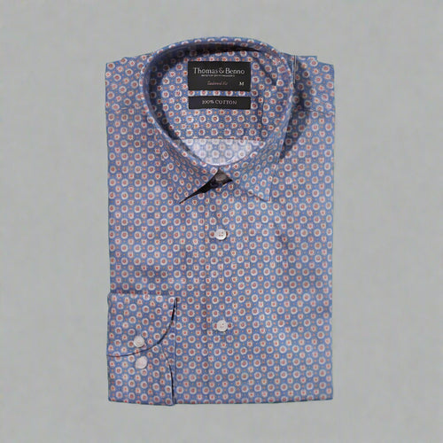 Men's 100% Cotton Thomas Benno Long Sleeve Formal Shirt in Blue (3363) available in-store, 337 Monty Naicker Street, Durban CBD or online at Omar's Tailors & Outfitters online store. 

A men's fashion curation for South African men, established in 1911.