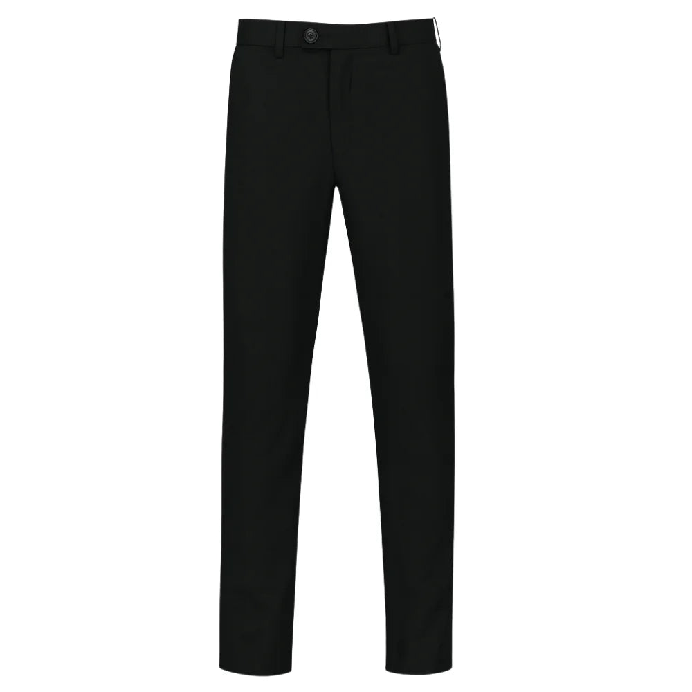 Men's Carlo Galucci Flat Front Trouser in Black (315) - available in-store, 337 Monty Naicker Street, Durban CBD or online at Omar's Tailors & Outfitters online store. 

A men's fashion curation for South African men - established in 1911.