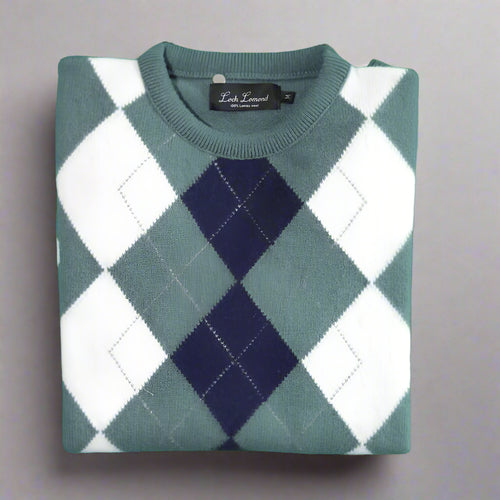 Men's Loch Lomond 100% Lambswool Diamond Crew Neck Jersey in Green (5862) available in-store, 337 Monty Naicker Street, Durban CBD or online at Omar's Tailors & Outfitters online store. 

A men's fashion curation for South African men - established in 1911.