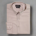 Men's Lorenzini Long Sleeve Collared Shirt in Beige (9487), designed for premium style and comfort. Perfect for all occasions, available in-store at 337 Monty Naicker Street, Durban Central, or online at www.omarstailors.com.