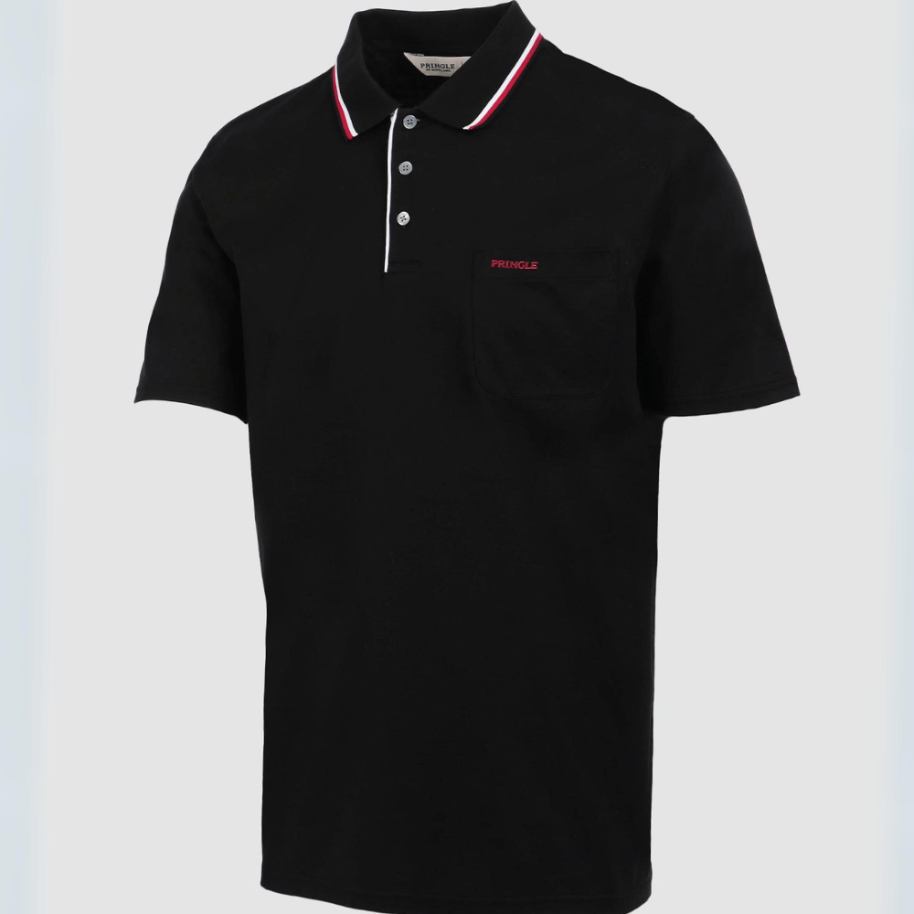 Men's Pringle Maynard 100% Mercerised Cotton Short Sleeve Golf Shirt in Black (1622) - available in-store, 337 Monty Naicker Street, Durban CBD or at Omar's Tailors & Outfitters online store - www.omarstailors.com. 

A men's fashion curation for South African men - established in 1911.