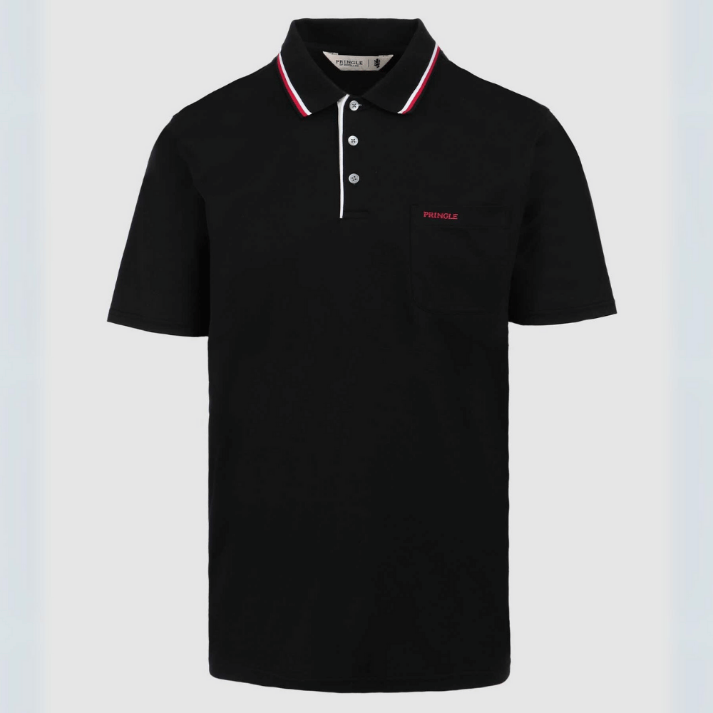 Men's Pringle Maynard 100% Mercerised Cotton Short Sleeve Golf Shirt in Black (1622) - available in-store, 337 Monty Naicker Street, Durban CBD or at Omar's Tailors & Outfitters online store - www.omarstailors.com. 

A men's fashion curation for South African men - established in 1911.