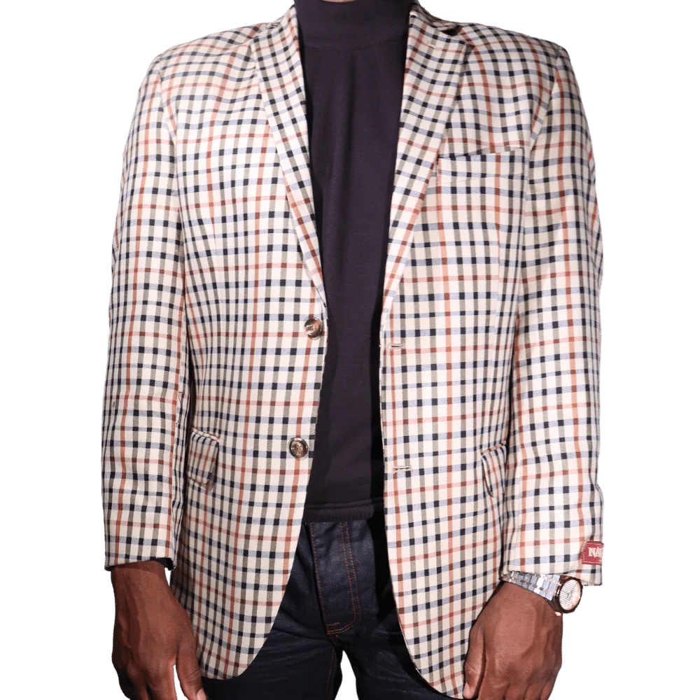 Men's Navada Clothing Sports Coat in Cream Check (412) - available in-store, 337 Monty Naicker Street, Durban CBD or online at Omar's Tailors & Outfitters online store.   A men's fashion curation for South African men - established in 1911.