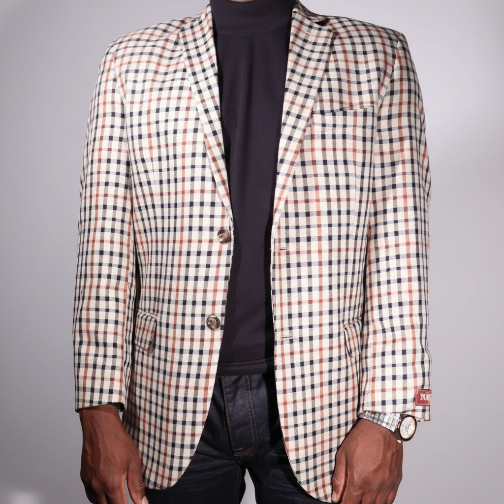 Men's Navada Clothing Sports Coat in Cream Check (412) - available in-store, 337 Monty Naicker Street, Durban CBD or online at Omar's Tailors & Outfitters online store.   A men's fashion curation for South African men - established in 1911.