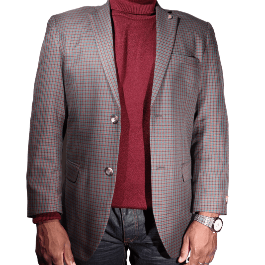 Men's Navada Clothing Sports Coat in Maroon & Teal Check (609) - available in-store, 337 Monty Naicker Street, Durban CBD or online at Omar's Tailors & Outfitters online store.   A men's fashion curation for South African men - established in 1911.