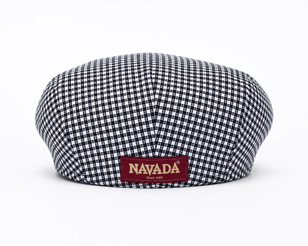 Men's Navada Twill County Cap in Black & White Check available in-store at 337 Monty Naicker Street, Durban Central or online at www.omarstailors.com.