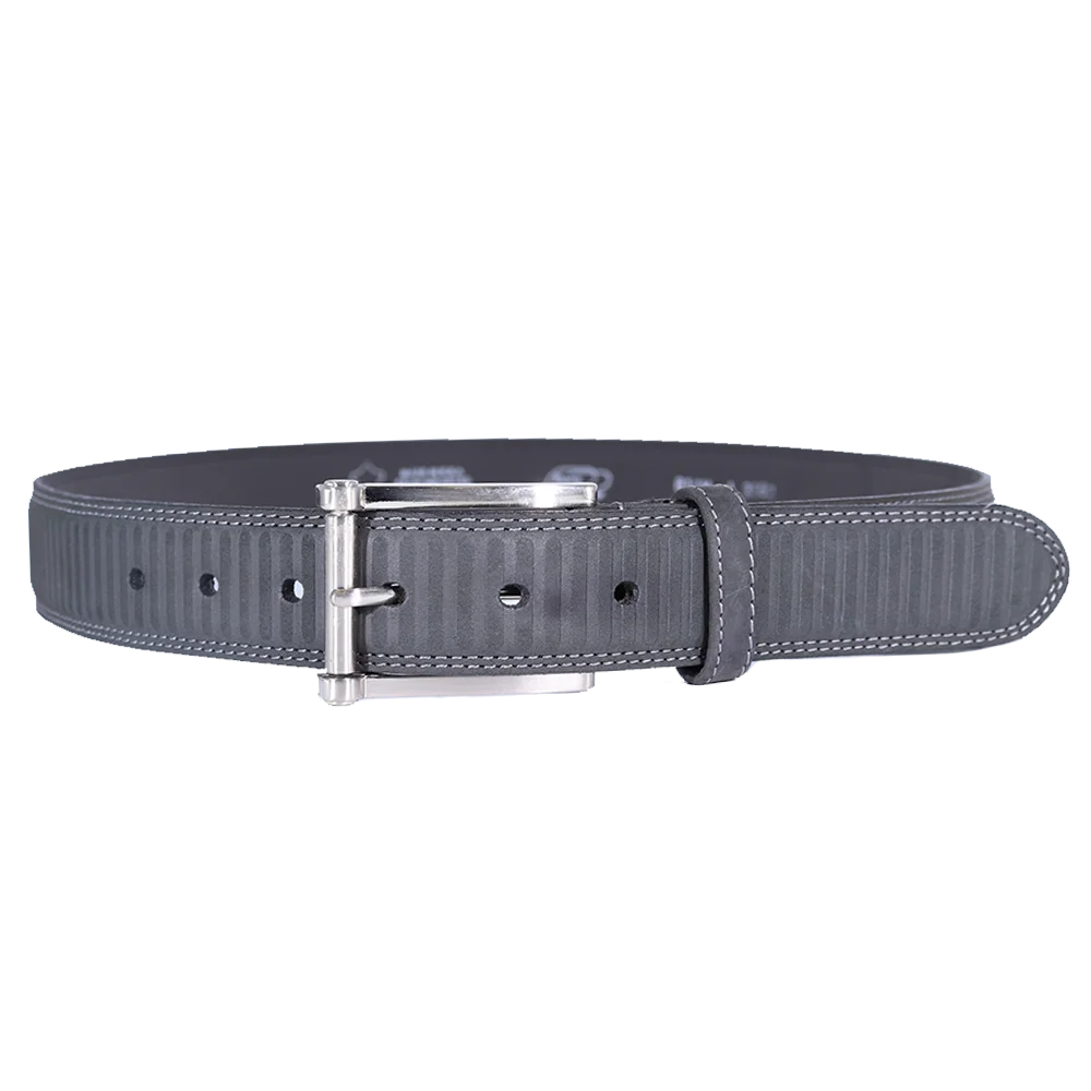 Men's Paris Genuine Leather Belt in Grey (3582) available in-store, 337 Monty Naicker Street, Durban CBD or at Omar's Tailors & Outfitters online store.   A men's fashion curation for South African men - established in 1911.