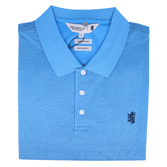 Men's Pringle 100% Mercerised Cotton Short Sleeve Golf Shirt in Light Blue (1185) - available in-store, 337 Monty Naicker Street, Durban CBD or online at Omar's Tailors & Outfitters online store.   A men's fashion curation for South African men - established in 1911.