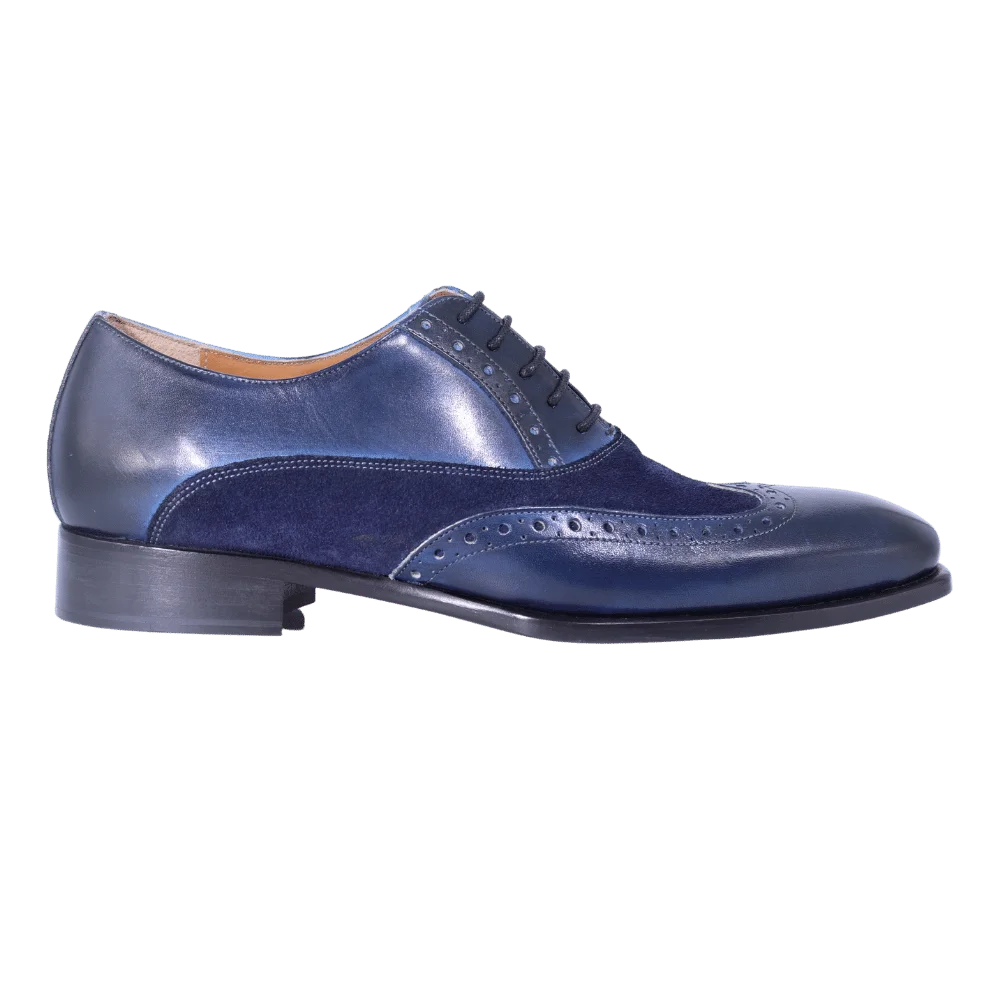 Men's Aliverti Genuine Leather Handmade Oxford Brogue in Navy - Formal/Dress Shoe (1701) available in-store, 337 Monty Naicker Street, Durban CBD or online at Omar's Tailors & Outfitters online store.   A men's fashion curation for South African men - established in 1911.