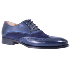 Men's Aliverti Genuine Leather Handmade Oxford Brogue in Navy - Formal/Dress Shoe (1701) available in-store, 337 Monty Naicker Street, Durban CBD or online at Omar's Tailors & Outfitters online store.   A men's fashion curation for South African men - established in 1911.