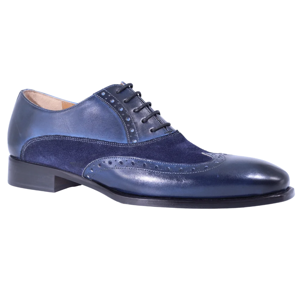 Men's Aliverti Genuine Leather Handmade Oxford Brogue in Navy - Formal/Dress Shoe (1701) available in-store, 337 Monty Naicker Street, Durban CBD or online at Omar's Tailors & Outfitters online store.   A men's fashion curation for South African men - established in 1911.