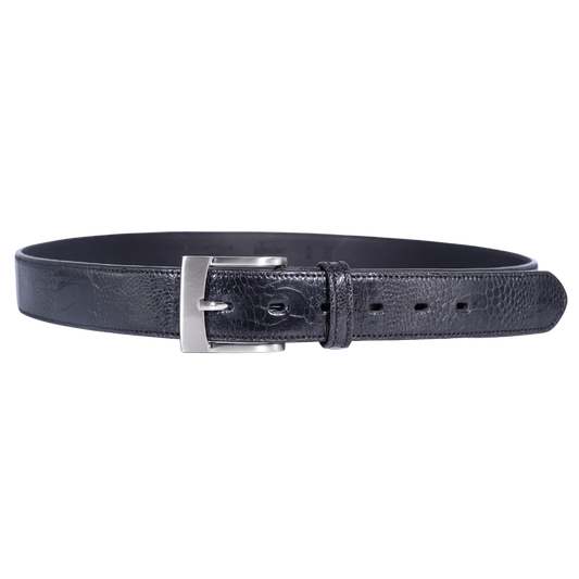Men's Saddler Genuine Ostrich Shin Belt in Black (5965) is available in-store, 337 Monty Naicker Street, Durban CBD or at Omar's Tailors & Outfitters online store.   A men's fashion curation for South African men - established in 1911.