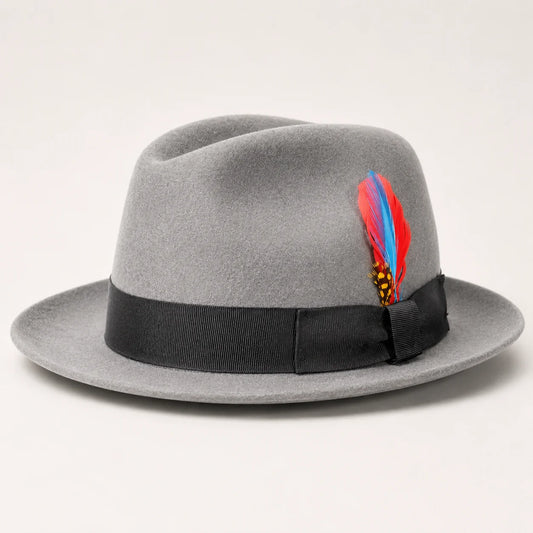Men's Trilby Fedora Hat in Grey