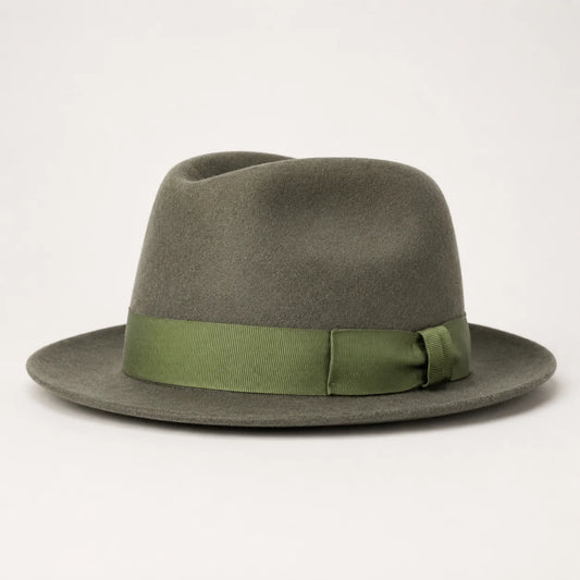 Men's Trilby Fedora Hat in Olive Green