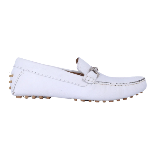 Men's Aliverti Driver Moccasin Slip-on in White Leather - Smart Casual Dress Shoe (U512) available in-store, 337 Monty Naicker Street, Durban CBD or online at Omar's Tailors & Outfitters online store.   A men's fashion curation for South African men - established in 1911.