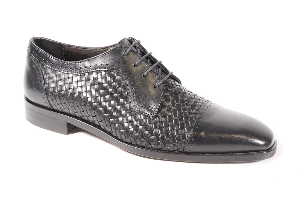 Mercanti Fiorentini Lace-Up - Black Weave (Genuine Leather Upper & Sole)