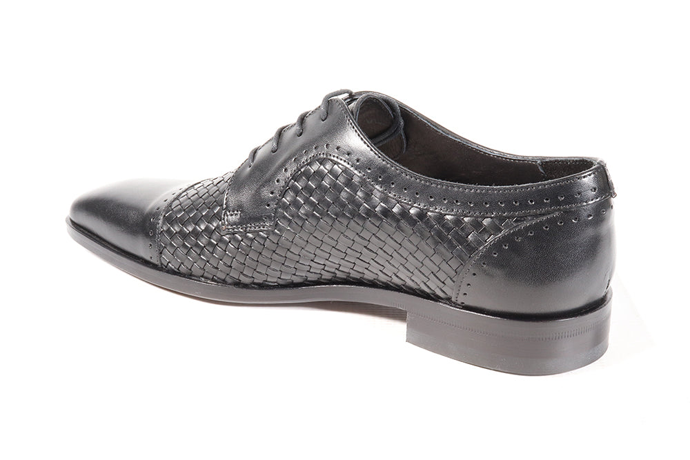 Mercanti Fiorentini Lace-Up - Black Weave (Genuine Leather Upper & Sole)