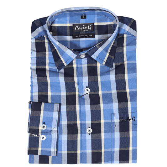 Carlo Galucci Long Sleeve Shirt - Blue