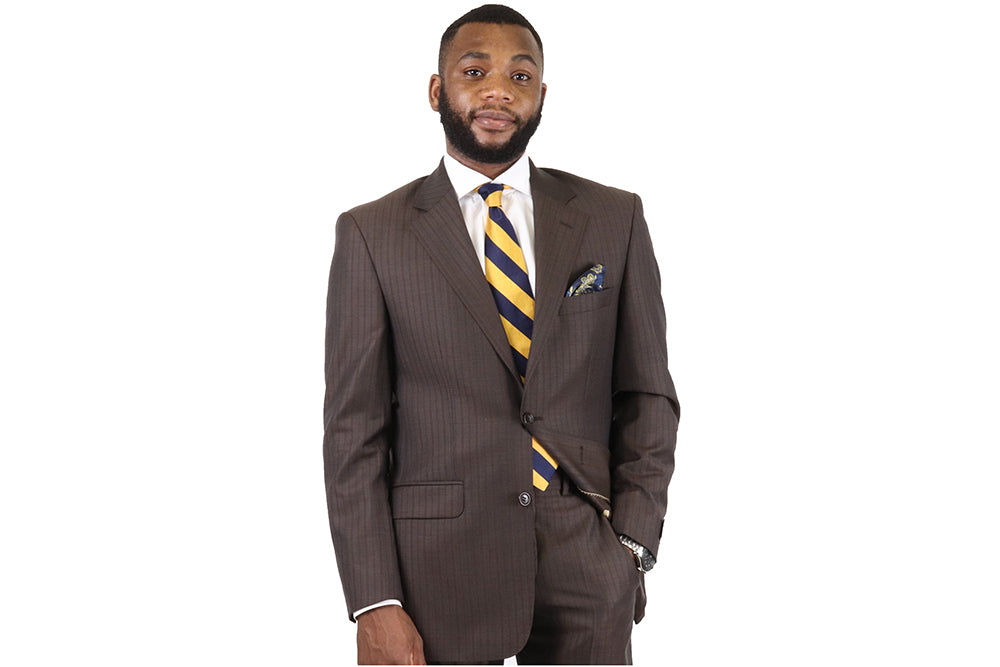 Bagozza Suit - Chocolate Stripe (100% Wool)