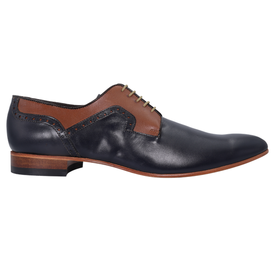 Barker Indicalf - Navy Royal Calf Tan Lace-Up