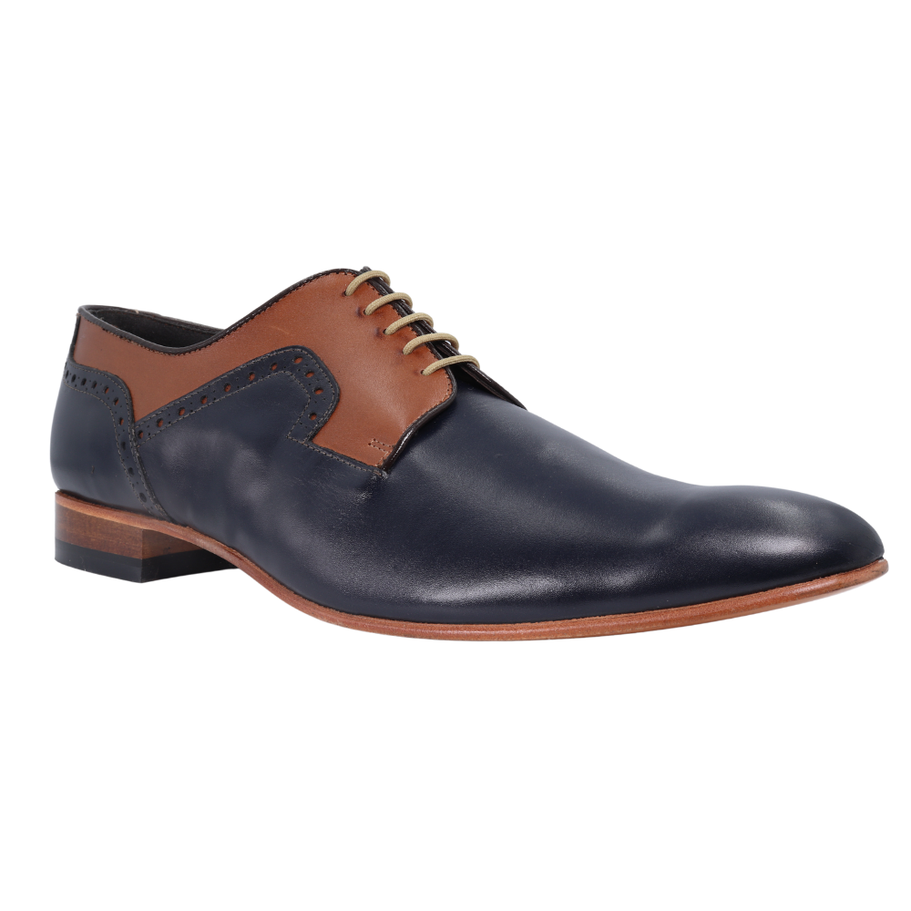 Barker Indicalf - Navy Royal Calf Tan Lace-Up