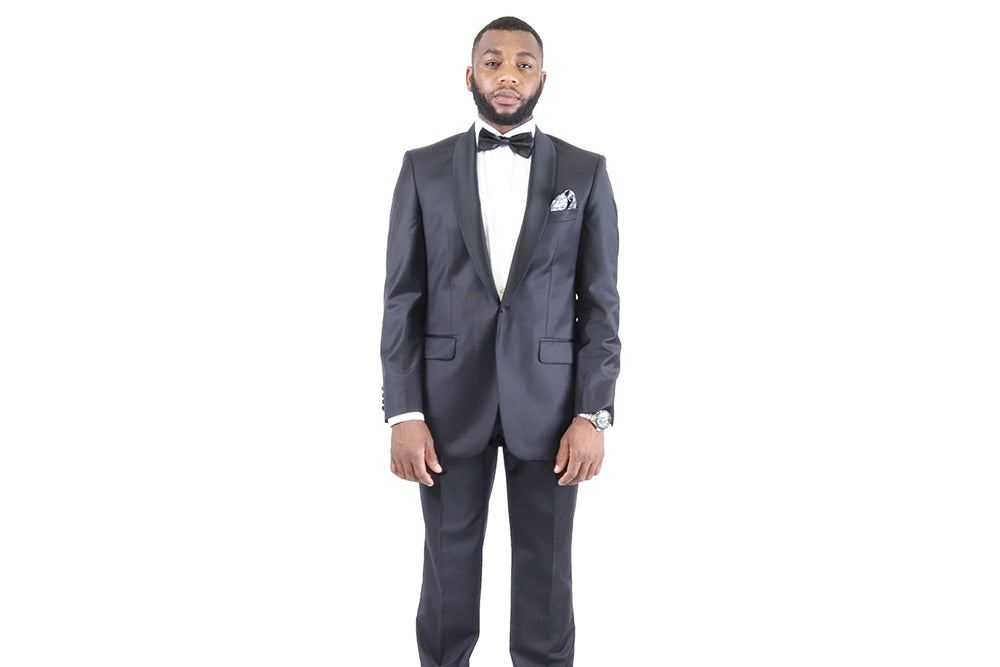 Bagozza Tuxedo Suit - Black Tuxedo (100% Wool)