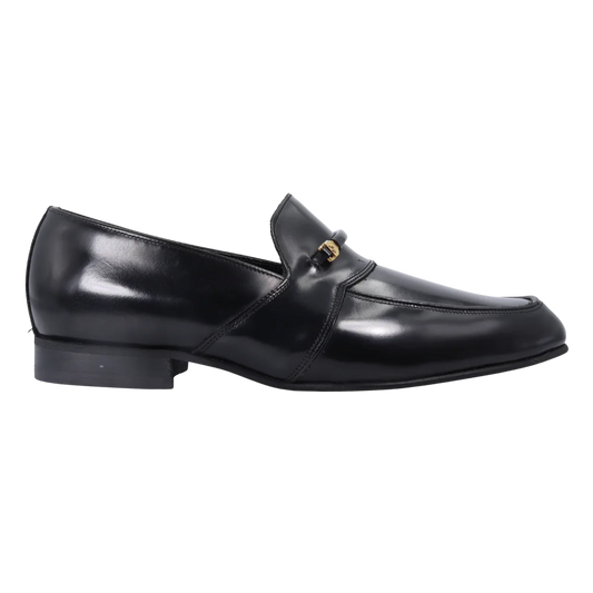 Men's genuine leather upper John Drake Moccasin/ slip-on/ loafer formal shoe in black available in store, 337 Monty Naicker Street, Durban CBD or online at Omar's Tailors & Outfitters online store.