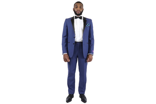 Marco Benetti Steel Tuxedo Suit - Blue