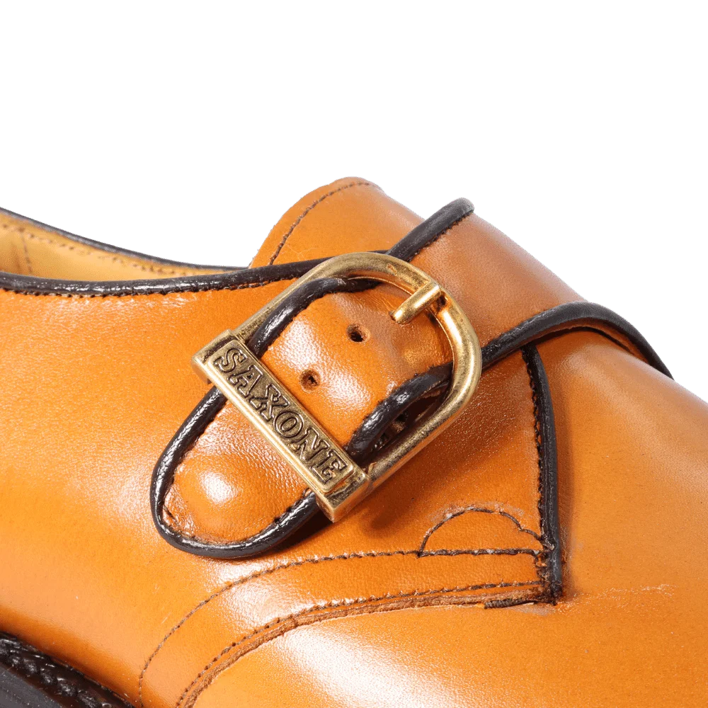 Saxone French Calf Buckle - Calf/Tan Buckle-Up (Genuine Leather Upper and Sole)