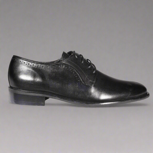 John Drake Black Lace-Up Derby